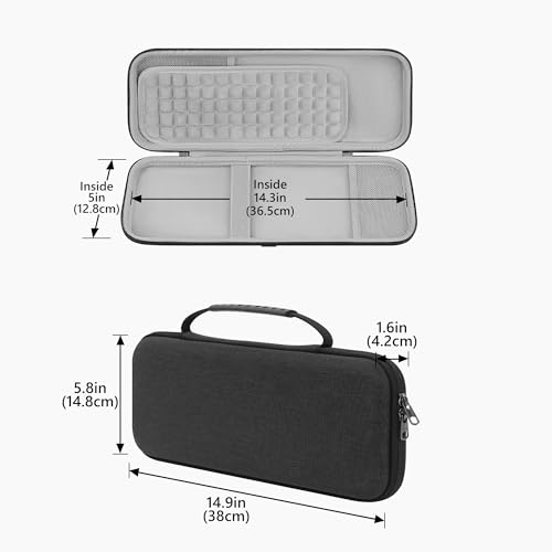 Image of GEEKRIA Hard Travel Carrying Case, Compatible with Logitech K380s /K380 + M355 /M350s, Keyboard and Pebble Mouse Combo Protective Travel Bag (Dark Gray)