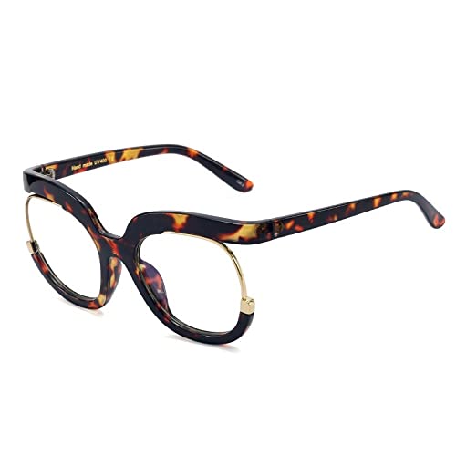 Gafas cuadradas retro de alta resistencia con lentes transparentes