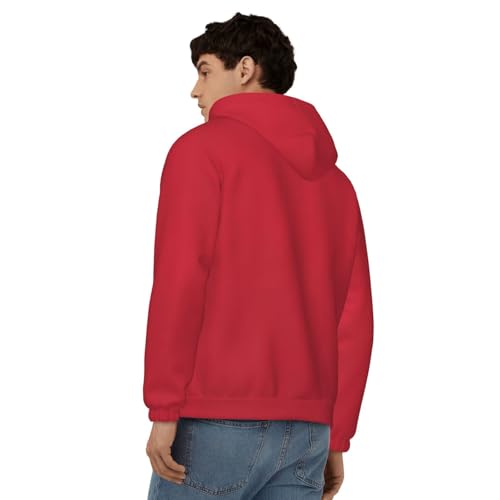Men'S Lightweight Zip Up Hoodie Red Printed Long Sleeve Hooded Sweatshirt Slim Fit Jacket4