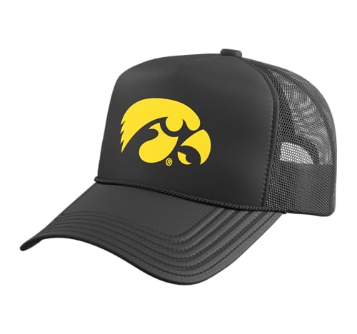 Iowa Hawkeyes | NCAA University of Official | OCIMPIO005-1 Trucker Hat with Adjustable Mesh Back Black