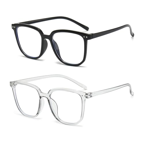 Blue Light Blocking Glasses 2 Pack Rectangular Protective Eyewear for Women Men Elegance & Comfortable Reading Glasses Spring Hinges Unisex Anti Eyestrain Blue Light Filter for Phone/Compture/TV (a) Blue Light Blocking Glasses 2 Pack Rectangular Protective Eyewear for Women Men Elegance & Comfortable Reading Glasses Spring Hinges Unisex Anti Eyestrain Blue Light Filter for Phone/Compture/TV (a)