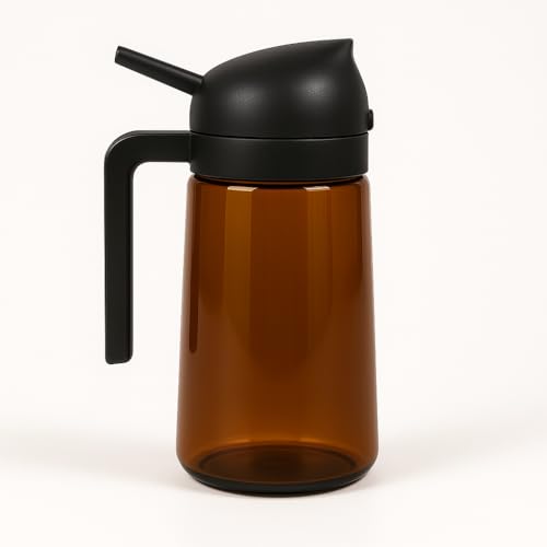 Genérico Dispensador de Aceite 2 en 1, Botella Pulverizadora y Vertedor (Marrón)