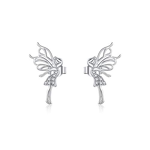 Boucles d'oreilles fée elfique en argent pour femme avec pendants fantaisie ange