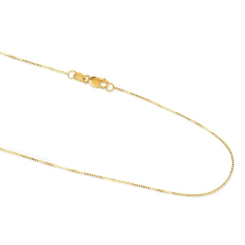 14K Yellow/White/Rose Gold Box Chain Necklace for Women and Men 14K Solid Gold Necklace with lobster clasp2