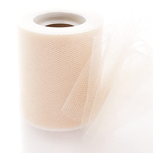 Image of 3 Premium Tulle Fabric Roll For Crafts, Wedding, Party Decorations, Gifts Vanilla Cream 100Yard Spool Vanilla Cream