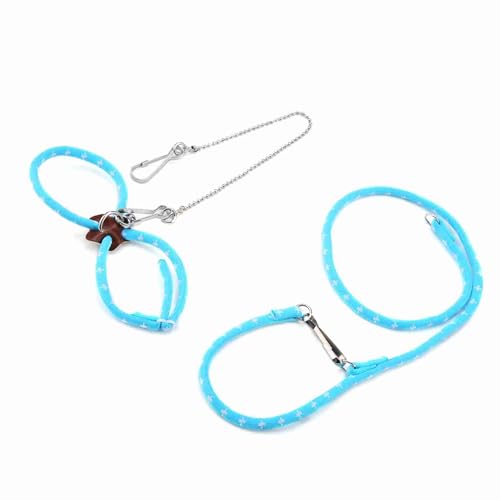 Hamster Harness, Harness,80cm/31.5in Small Animal Ing Leash Pet Adjustable Rat Training Harnesses Chin a Vest and Set Soft Rope for Outdoor Walking() Lead with (Blue)