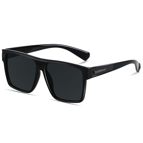 ANDWOOD Square Polarized Sunglasses For Men Women UV Protection Oversized Flat Top Big Shades Fashion Driving Sun glasses