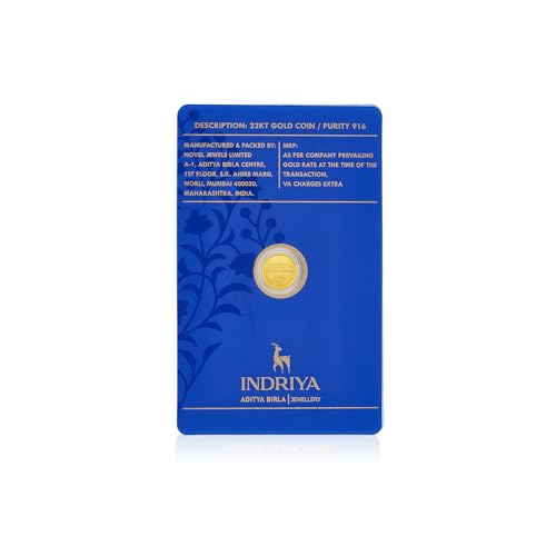 Image of 22 KT 916 0.2gm Lotus Gold Bar /Gold Coin - for Akshaya Tritiya, Weddings, Festivals, Birthdays & Gifts