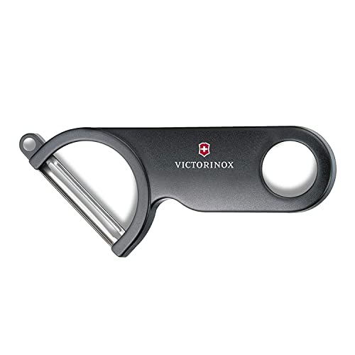 Victorinox Sparschäler mit Ausstecher mit leichtem, ergonomischem Griff, schwarz