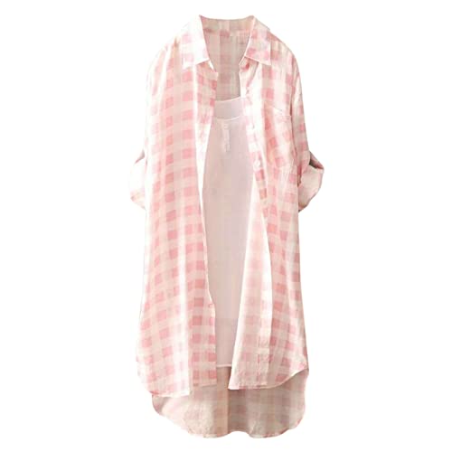 Vestido de playa para mujer, manga larga, bikini, poncho de playa, cuello de pico, vestido de verano, largo para la playa, cubierta de bikini, con botones, camiseta de playa, traje de baño, blusa de