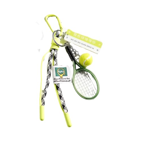 parfait pour les amateurs de sport Porte-clés tissé à la main vert Pendentif Raquette de tennis Design Accessoire convivial Porte-clés sportif