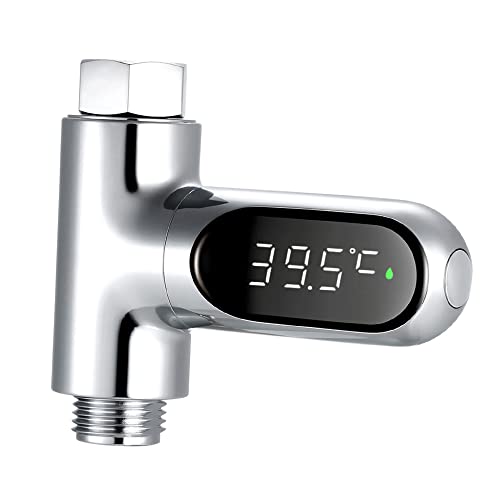 Walmeck デジタルシャワー温度計℃/?バス温度モニター水温計5?85℃赤ちゃんの高齢者のための360°回転可能なLEDディスプレイの測定