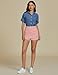 luvamia Denim Mini Skort Dressy Casual Shorts Jean Skirt for Women with Pockets Plus Size Candy Pink XX-Large Fits Size 20/22
