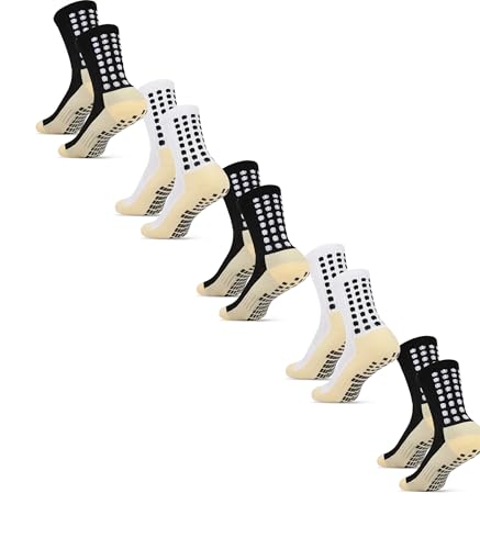 Men's Soccer Socks - Non Skid Anti Slip Socks for Football Basketball Hockey Rugby Sports 5 Pair - Main Image