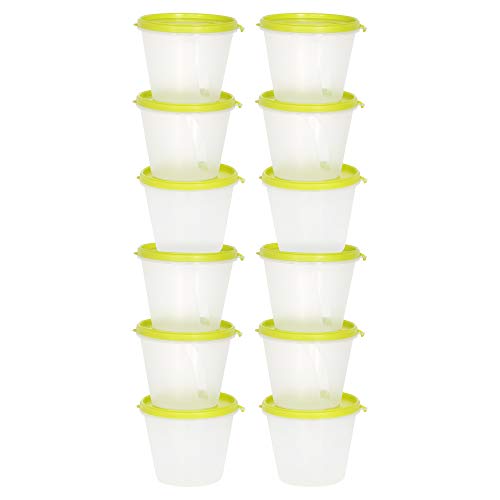 Image of Cutting EDGE Nesterware 1000ml Stackable Food Container (Set of 12, Green) | BPA-free plastic, stackable design, leak-proof, kitchen storage, pantry, fridge, meal prep, reusable, travel use