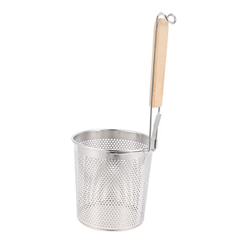SHOWERORO Noodle Sifter Handheld Strainer for Cooking Stainless Steel Kitchen Sieve with Handle for Ramen Spaghetti and Frying Dishes