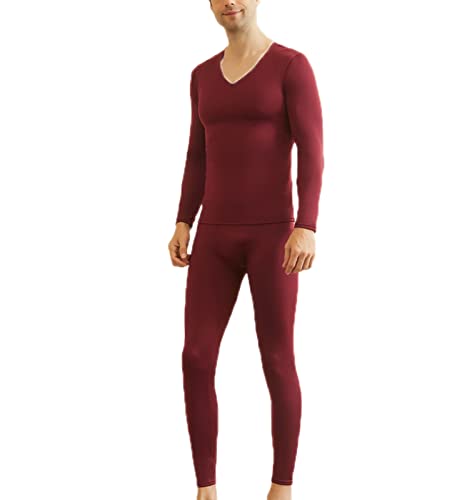 YAODAMAI Nahtlose Thermounterwäsche Anzug Milchseide warm und bequem 37 Grad konstante Temperatur Anzug Herbst und Winter Herren warme Herbstkleidung Cover