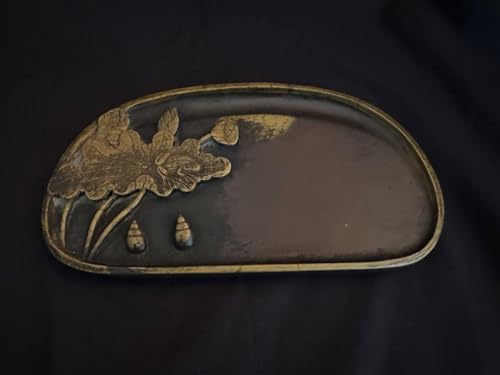 ★骨董 端渓硯 乾隆12年1747年 蓮に蛙と巻貝図★のサムネイル