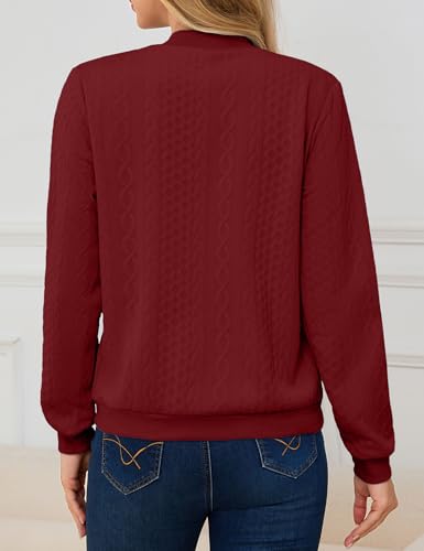 Image of Womens Full Zip Up Cardigan Sweater Casual Solid Long Sleeve Sweatshirt Coat with Pocket