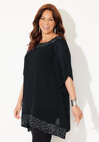 Catherines Women's Plus Size Embellished Poncho3