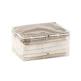 Aufbewahrungstasche Groß für Bettdecken, Transparente Aufbewahrungsbox Kleidung, Bettwäsche Aufbewahrung Taschen mit Reißverschluss, Storage Bag für Klamotten Decken Kissen Steppdecken (30*23*15CM)