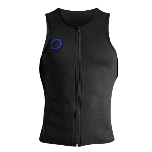 Rounderbum Men’s Compression Tech Sweat Vest – Workout Sweat Vest with Zipper, Black