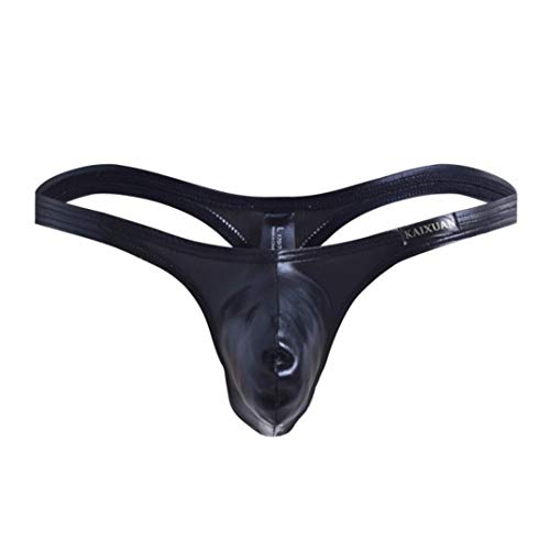GUKOO Herren Leder Slip Sexy Unterwäsche Männer Lack Lederoptik Bikini Reizwäsche Shorts – Bild 3