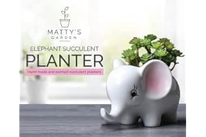 Matty's Garden 2.5-Inch Pink Elephant Ceramic Succulent Planter