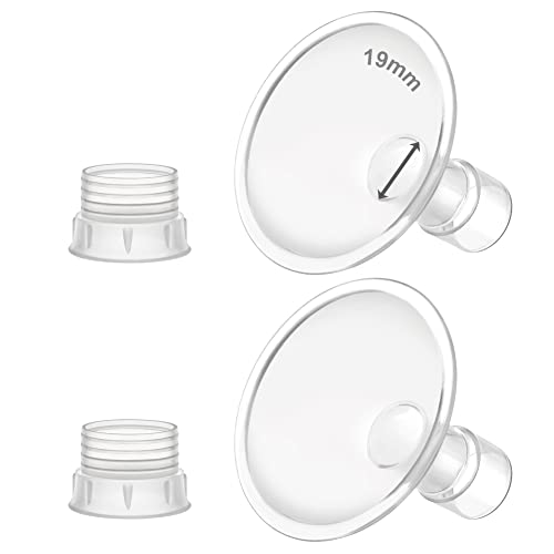 Image of Maymom MyFit 19mm Shield & Shield Converter Compatible with Zomee Pump Body, NCVI Pump Connector and Babybuddha Pump Body; Not Original Zomee Pump Parts; 2pc