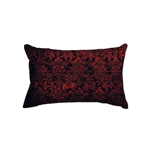 Funda Cojin 70x90 cm Juego de 1 Lino Cojines Sofa Rojo Funda Almohada Impresión de Doble Cara Rectangulares Decorativos Pillow Covers con Cremallera Oculta, para Cama, Home Decoration (Negro) I1-357
