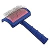 Show Tech Tuffer Than Tangles Slicker Brush for Dog Grooming with Long, Regular Pins, Medium Size, Perfect for Doodle Breeds, Angled Pins for Dematting, Remove Undercoat, Comfort Grip Handle