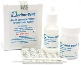 Prime Dental 010-020 Glass Ionomer Multi-Purpose Cement Kit Powder & Liquid