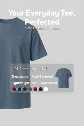 Image of Van Heusen Men's Crew Neck T-Shirt - Soft & Breathable Cotton | Regular Fit | Comfortable Everyday Casual Wear | Short Sleeves | Summer Favorite |Solid Colors | Style 60052|Available in Pack of 1 & 2