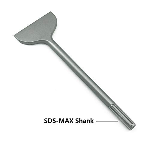 SPKLINE 4.5 Inch Wide Machine Sharpened Tile & Thinset Removal Scaling Chisel Bit Thinset Scraper & Floor Scraper, SDS MAX Shank,Semicircle Shape Scaling Blade, (4.5" X 14")