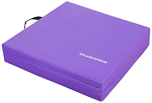 Balancefrom 1.5" Thick Tri-Fold Folding Exercise Mat With Carrying Handles For Mma, Gymnastics And Home Gym Protective Flooring (Purple) #TOP4