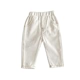 Toddler Boys Girls Jeans Basic Casual Elastic Waist Comfy Cotton Denim Pants with Pockets for Kids 0-7 Years