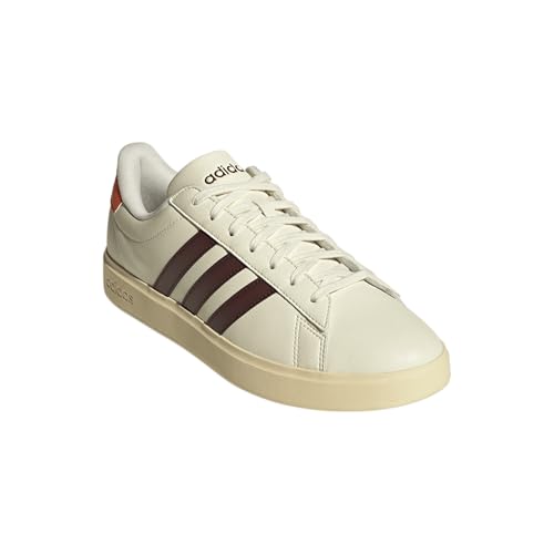 adidas Men's Grand Court 2.0 Sneaker, Off White/Aurora Ruby/Semi Impact Orange, 11.52