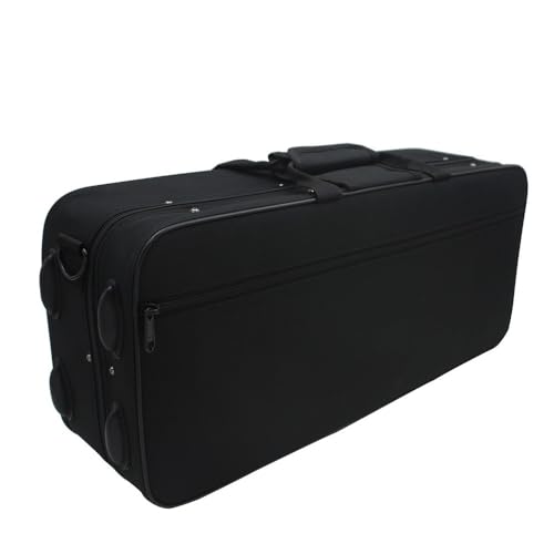 MOSLOM Oxford cloth box trumpet case bag for trumpet instruments case Horn shell side pocket with instrument straps in black