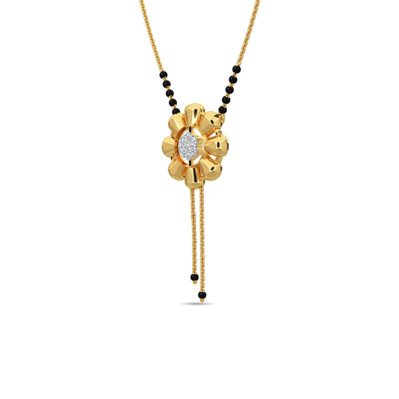 Image of KISNA JEWELS 14KT|18KT BIS Hallmark Pure Gold and Diamond Mangalsutra For Women