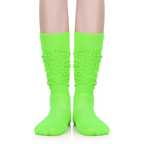 Image of Zando Slouch Socks for Women - 80s 90s Knee High Scrunch Socks Soft Long Stacked Boot Sock Warm Winter Sock Daily Wear