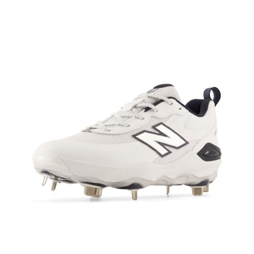 New Balance Women's Velo v5 Softball Shoe, Nb 103 White/Team Navy, 9.5 W