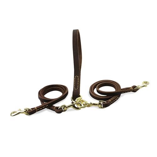 Laisse double pour chien en cuir réglable Toyvian pour petit chiot - 2