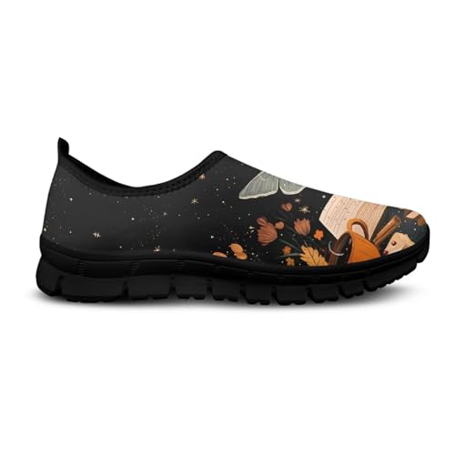 JoyLamoria House Animals Plant Print Shoes for Women Running Slip on Soft Mesh Non Slip Travel4