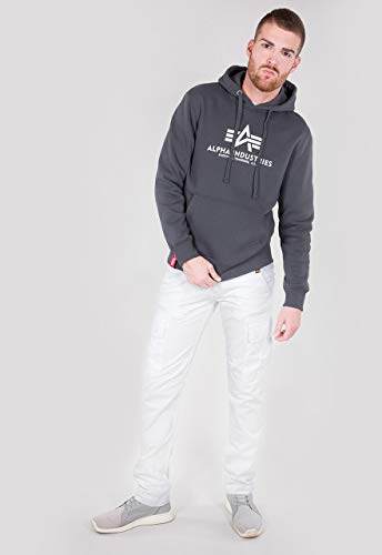 Alpha Industries Basic Hoody Kapuzensweat für Herren Greyblack – Ansicht 3