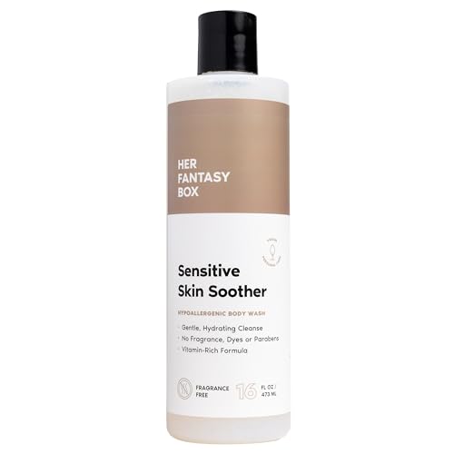 Image of Her Fantasy Box | Sensitive Skin Soother Gentle Body Wash - Fragrance-Free Probiotic Cleanser with Chamomile, pH Balanced, Vegan & Cruelty Free, 16 oz