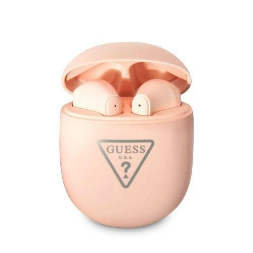 GUESS Écouteurs Bluetooth GUTWST82TRP TWS + Station d'accueil Rose Triangle Logo