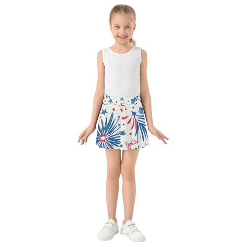 Girls Athletic Skirts with Built in Shorts Flowy Girl Golf Skirt Skort Kids with Pockets3
