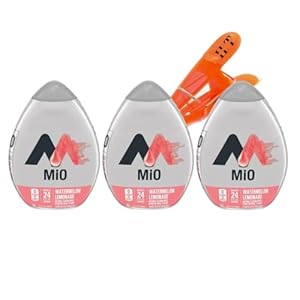 Watermelon Lemonade Mio 1.62 FL OZ (pack of 3) With 1 Magnetic Bag Clip Food Color May Vary