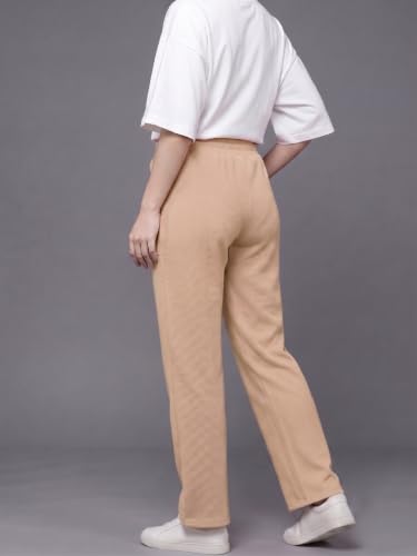 Image of Mehrang Women's Wide-Leg Side Pocket Trouser|Palazzo Pants|High Waist Trousers with Drawstring|Lightweight Casual & Travel Wear|Women Trousers Pants | Trousers Flared Korean Style