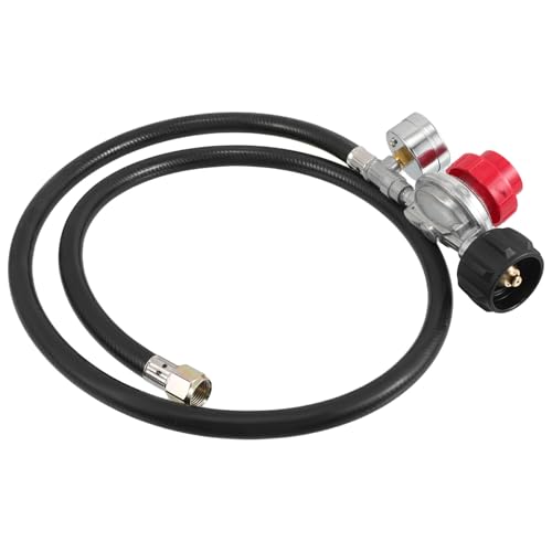 HEMOTON Regulador Ajustable de Alta Presión 0-30 PSI con Manómetro, Interfaz Estándar 3/8 y Entrada Qcc1 para Estufas y Quemadores de Gas, Material Latón y Goma